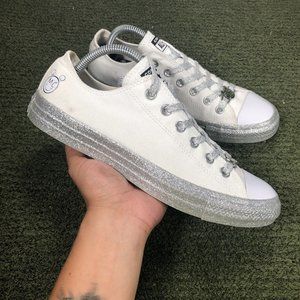 CONVERSE ALL STAR MC White Metallic Silver Unisex Sneakers Shoes Sz 10 Wmns M 8